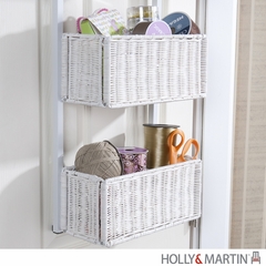 SEI Over-The Door 3-Tier Basket Storage - White
