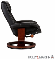 SEI Recliner and Ottoman - Black Bonded Leather, U-Base
