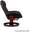 SEI Recliner and Ottoman - Black Bonded Leather, U-Base