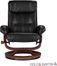 SEI Recliner and Ottoman - Black Bonded Leather, U-Base