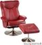 SEI Recliner and Ottoman - Brick Red Bonded Leather