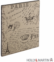 SEI Vintage Burlap Message Board - Paris Postcard
