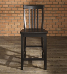 (Set of 2) School House Bar Stool in Black Finish with 24 Inch Seat Height - Crosley Furniture - CF500324-BK