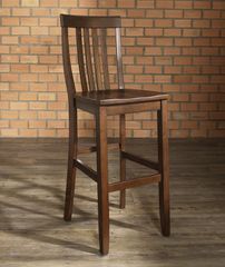 (Set of 2) School House Bar Stool in Mahogany Finish with 30 Inch Seat Height - Crosley Furniture - CF500330-MA