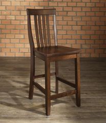 (Set of 2) School House Bar Stool in Vintage Mahogany Finish with 24 Inch Seat Height - Crosley Furniture - CF500324-MA