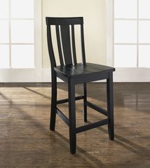 (Set of 2) Shield Back Bar Stool in Black Finish with 24 Inch Seat Height - Crosley Furniture - CF500124-BK