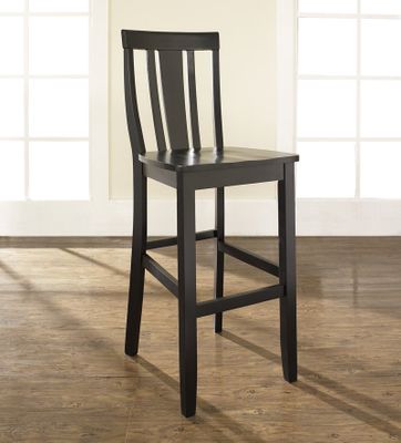 (Set of 2) Shield Back Bar Stool in Black Finish with 30 Inch Seat Height - Crosley Furniture - CF500130-BK