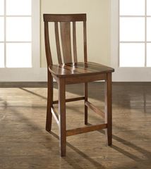 (Set of 2) Shield Back Bar Stool in Classic Cherry Finish with 24 Inch Seat Height - Crosley Furniture - CF500124-CH