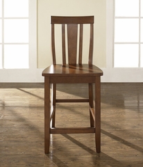 (Set of 2) Shield Back Bar Stool in Classic Cherry Finish with 24 Inch Seat Height - Crosley Furniture - CF500124-CH