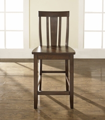 (Set of 2) Shield Back Bar Stool in Vintage Mahogany Finish with 24 Inch Seat Height - Crosley Furniture - CF500124-MA