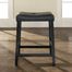 (Set of 2) Upholstered Saddle Seat Bar Stool in Black Finish with 24 Inch Seat Height - Crosley Furniture - CF500224-BK