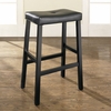 (Set of 2) Upholstered Saddle Seat Bar Stool in Black Finish with 29 Inch Seat Height - Crosley Furniture - CF500229-BK