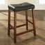 (Set of 2) Upholstered Saddle Seat Bar Stool in Classic Cherry Finish with 24 Inch Seat Height - Crosley Furniture - CF500224-CH