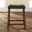 (Set of 2) Upholstered Saddle Seat Bar Stool in Classic Cherry Finish with 24 Inch Seat Height - Crosley Furniture - CF500224-CH