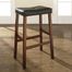 (Set of 2) Upholstered Saddle Seat Bar Stool in Classic Cherry Finish with 29 Inch Seat Height - Crosley Furniture - CF500229-CH