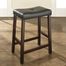 (Set of 2) Upholstered Saddle Seat Bar Stool in Vintage Mahogany Finish with 24 Inch Seat Height - Crosley Furniture - CF500224-MA