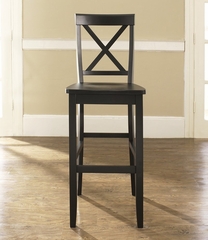 (Set of 2) X-Back Bar Stool in Black Finish with 30 Inch Seat Height - Crosley Furniture - CF500430-BK
