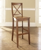(Set of 2) X-Back Bar Stool in Classic Cherry Finish with 30 Inch Seat Height - Crosley Furniture - CF500430-CH