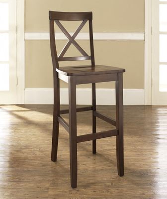 (Set of 2) X-Back Bar Stool in Mahogany Finish with 30 Inch Seat Height - Crosley Furniture - CF500430-MA
