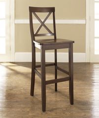 (Set of 2) X-Back Bar Stool in Mahogany Finish with 30 Inch Seat Height - Crosley Furniture - CF500430-MA