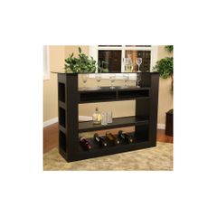Shadow 61" Bar with Glass Top - American Hertiage - AH-600045BLK