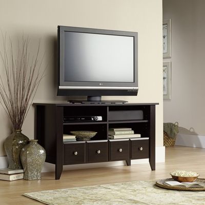 Shoal Creek Panel TV Stand Jamocha Wood - Sauder Furniture - 409795