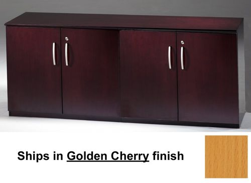 Short Cabinet with Wood Doors in Golden Cherry - Mayline Office Furniture - VLCWGCH