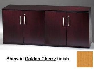 Short Cabinet with Wood Doors in Golden Cherry - Mayline Office Furniture - VLCWGCH