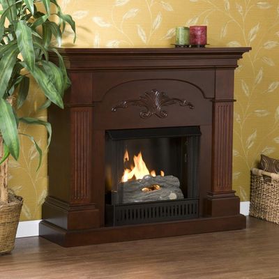 Sicilian Harvest Mahogany Gel Fireplace - Holly and Martin