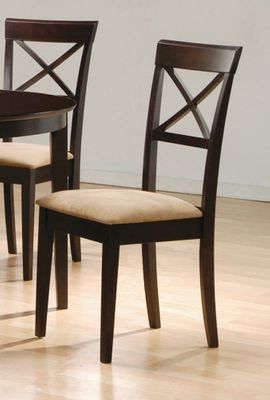 Side Chair with Cross Back Design (Set of 2) in Rich Cappuccino - Coaster