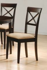 Side Chair with Cross Back Design (Set of 2) in Rich Cappuccino - Coaster