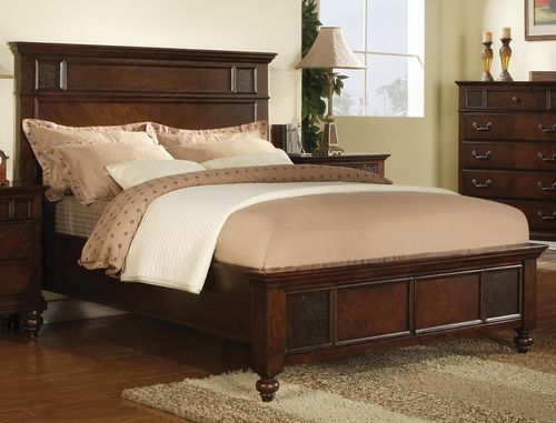 Sidney Platform Style Bed in Dark Cherry - 202061Q