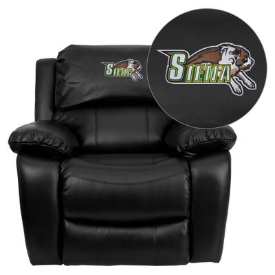 Siena College Saints Embroidered Black Leather Rocker Recliner  - MEN-DA3439-91-BK-41069-EMB-GG