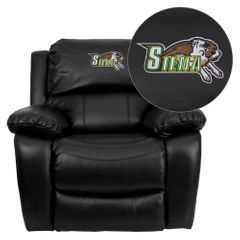 Siena College Saints Embroidered Black Leather Rocker Recliner  - MEN-DA3439-91-BK-41069-EMB-GG