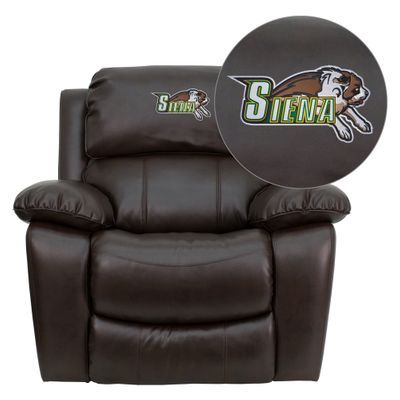 Siena College Saints Embroidered Brown Leather Rocker Recliner  - MEN-DA3439-91-BRN-41069-EMB-GG
