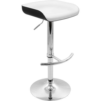 Sleek Bar Stool Black White Seat - Lumisource