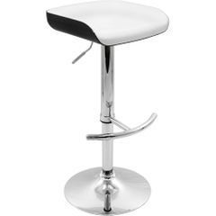 Sleek Bar Stool Black White Seat - Lumisource