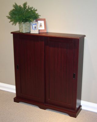 Sliding Door Multimedia Stand in Cherry - 4D Concepts - 51601