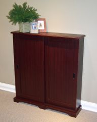Sliding Door Multimedia Stand in Cherry - 4D Concepts - 51601