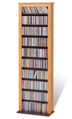 Slim Barrister Tower in Oak/Black - Prepac Furniture - OMB-0400