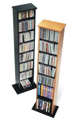Slim Multimedia Storage Tower in Black - Prepac Furniture - BMA-0160