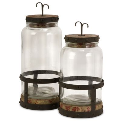 Sloan Lidded Canisters (Set of 2) - IMAX - 56355-2