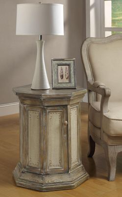 Small Hand Painted Accent Cabinet with 1 Door - 950216