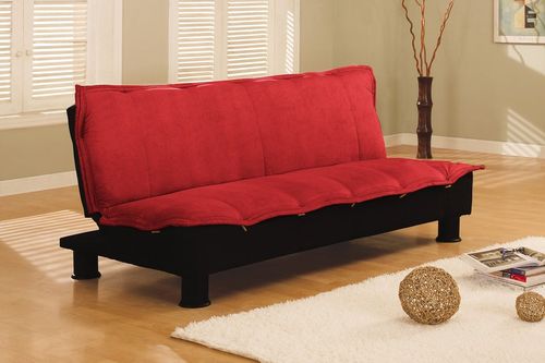 Sofa Bed Convertible in Red - Charmaine - SA-CHN-D2-RD