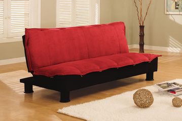 Sofa Bed Convertible in Red - Charmaine - SA-CHN-D2-RD
