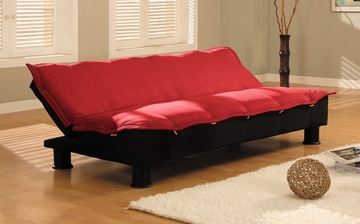 Sofa Bed Convertible in Red - Charmaine - SA-CHN-D2-RD