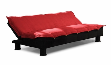 Sofa Bed Convertible in Red - Charmaine - SA-CHN-D2-RD