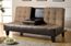 Sofa Bed in Tan Microfiber / Dark Brown Vinyl - Coaster - 300237