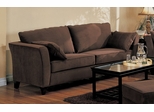 Sofa in Bella Velvet in Chocolate Fabric - Coaster