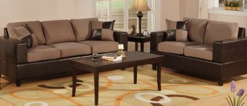 Sofa / Loveseat Set in Saddle - F7592